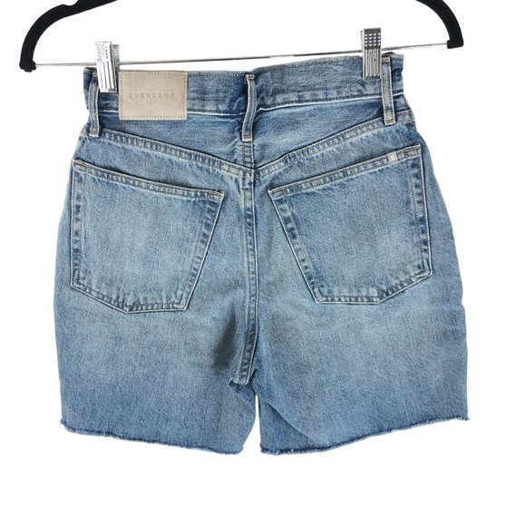 Everlane Womens The Way-High Jean Short Marina Bay Distressed 24 - Picture 4 of 7